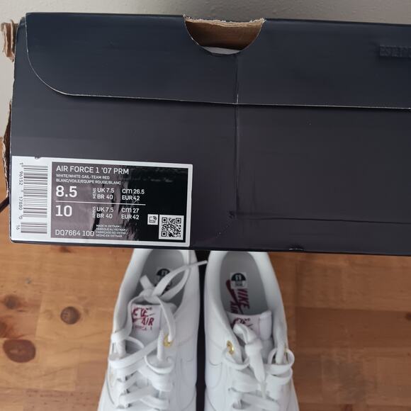 Nike Air Force 1 '07 Premium History Of Logos White Sail Womens 10 Mens 8.5 NWB - Picture 14 of 15